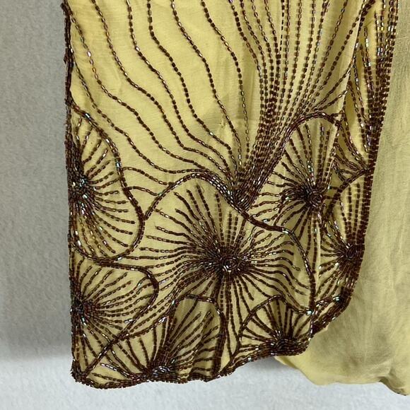 Star Group Cardigan Womens OS Handmade Silk Beaded Geometric Open Front Vintage - Picture 6 of 15